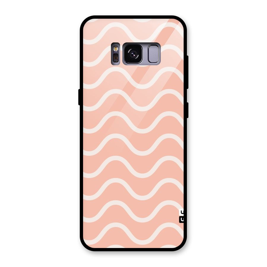 Pastel Peach Waves Glass Back Case for Galaxy S8