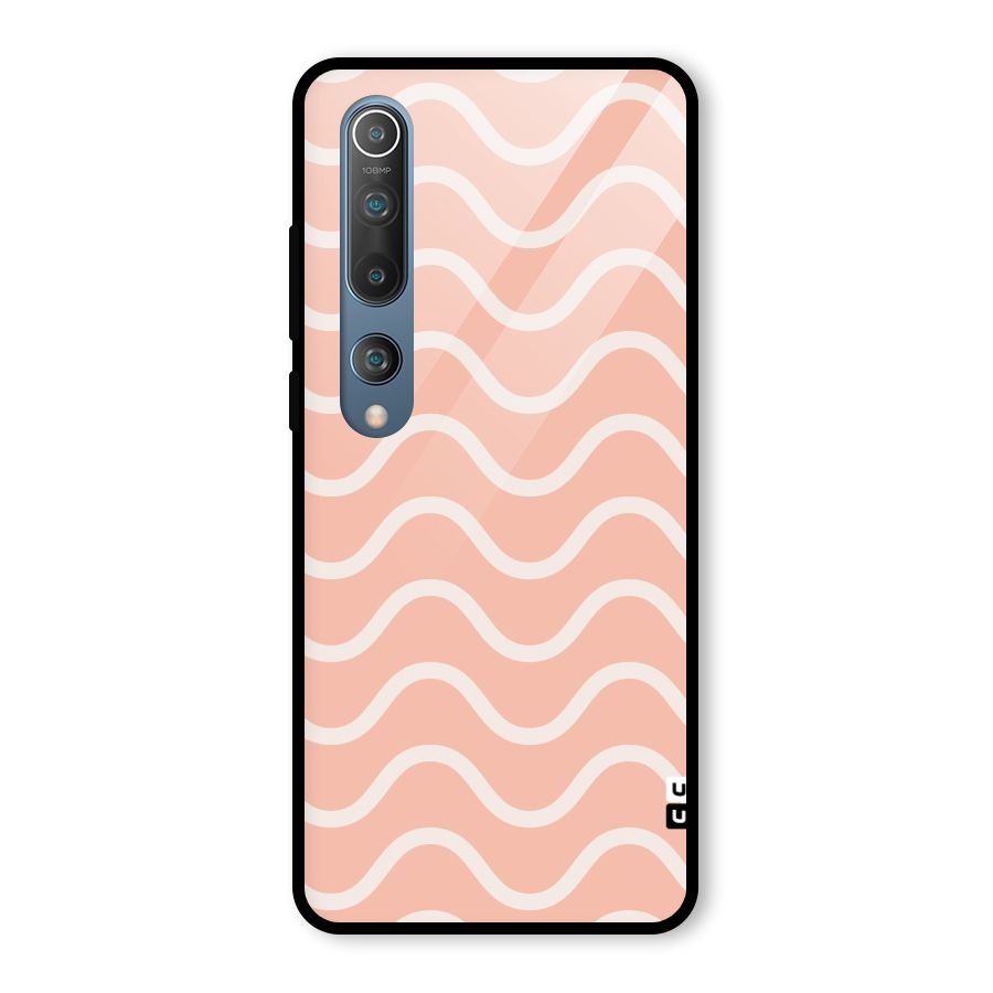 Pastel Peach Waves Glass Back Case for Mi 10