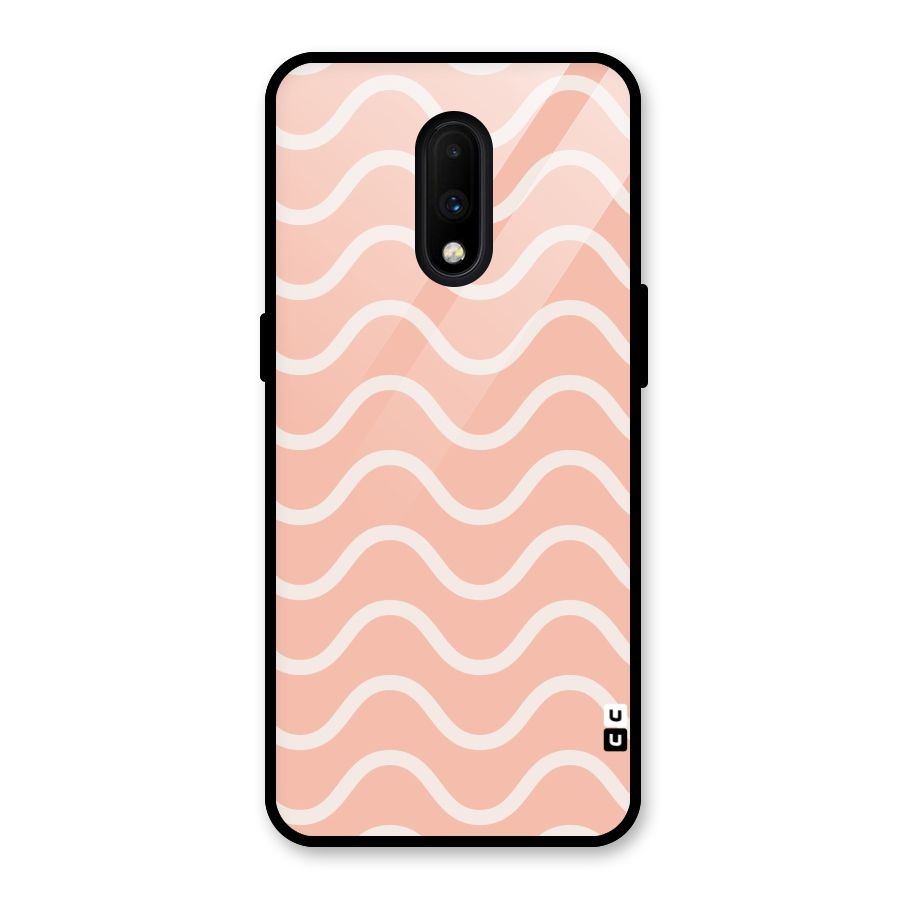 Pastel Peach Waves Glass Back Case for OnePlus 7