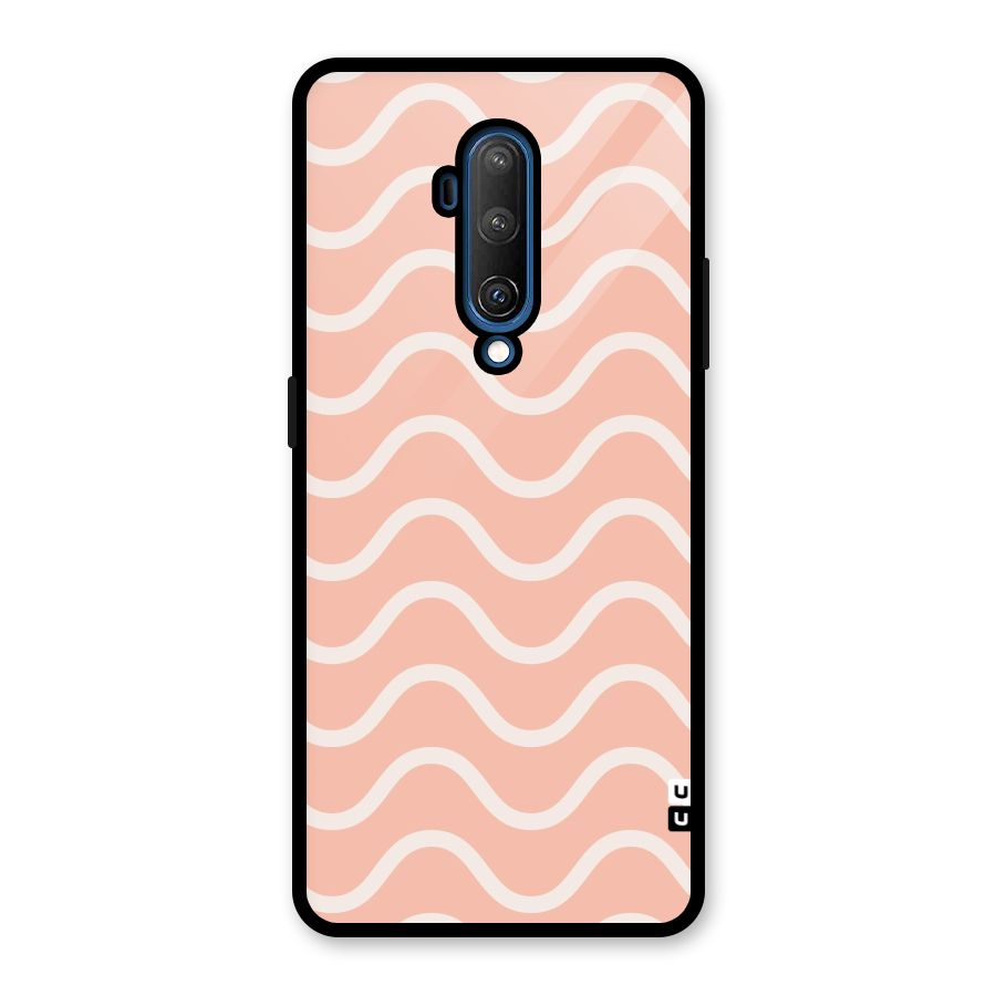 Pastel Peach Waves Glass Back Case for OnePlus 7T Pro