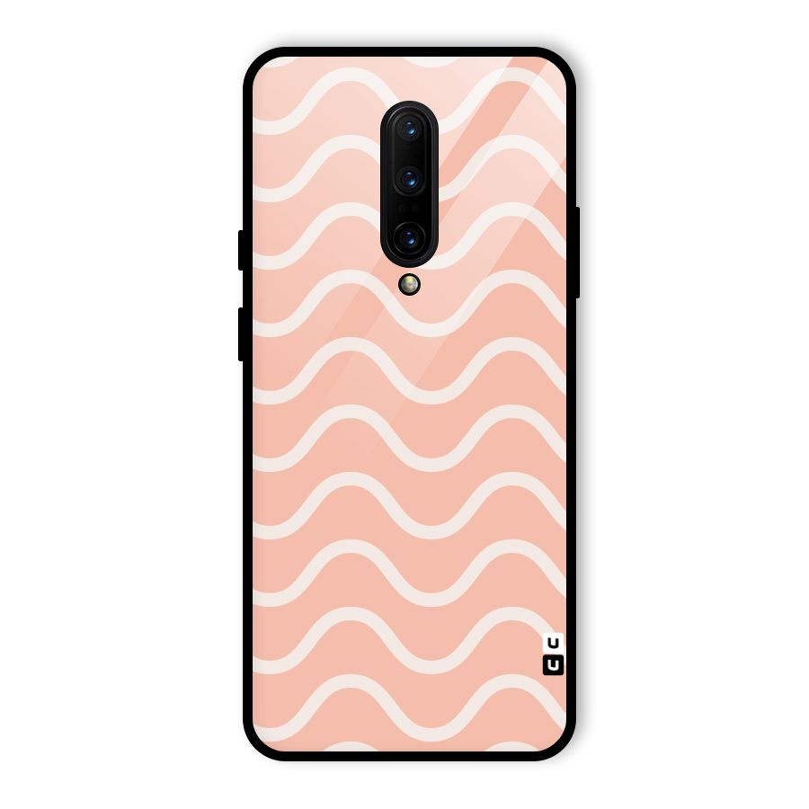 Pastel Peach Waves Glass Back Case for OnePlus 7 Pro
