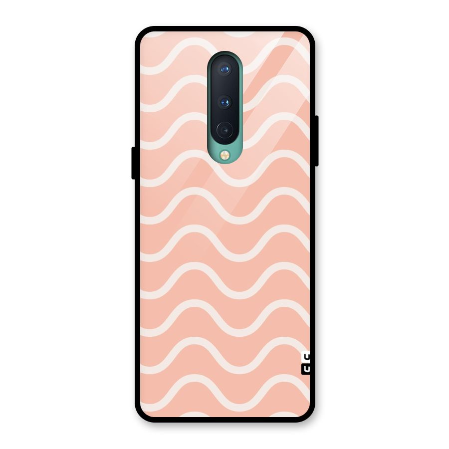 Pastel Peach Waves Glass Back Case for OnePlus 8
