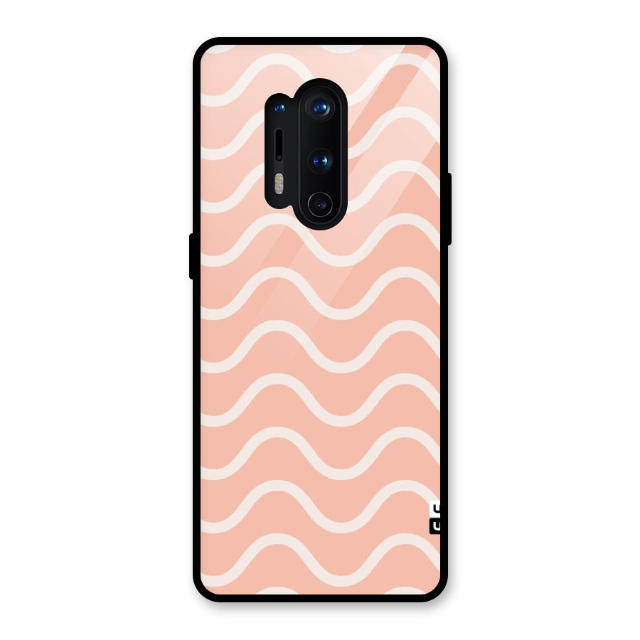 Pastel Peach Waves Glass Back Case for OnePlus 8 Pro