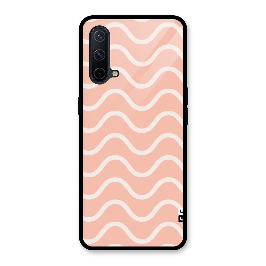 Pastel Peach Waves Glass Back Case for OnePlus Nord CE 5G