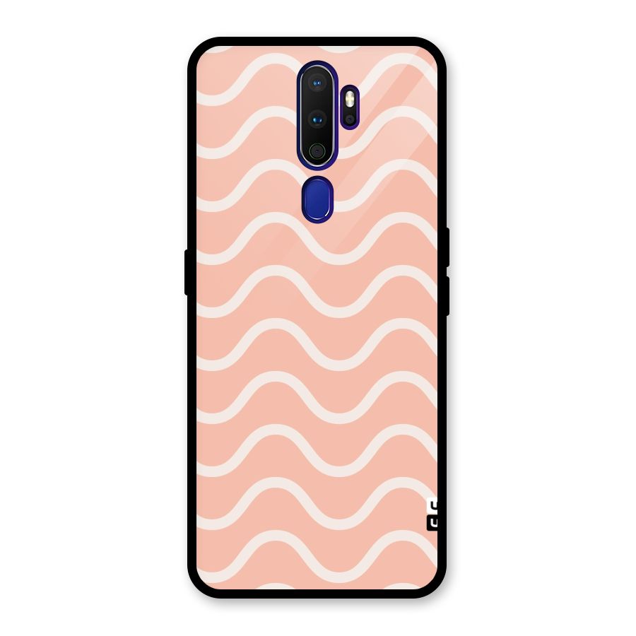 Pastel Peach Waves Glass Back Case for Oppo A9 (2020)