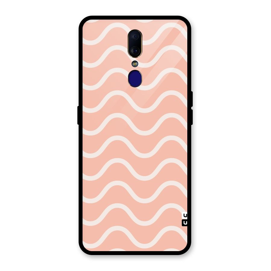 Pastel Peach Waves Glass Back Case for Oppo F11