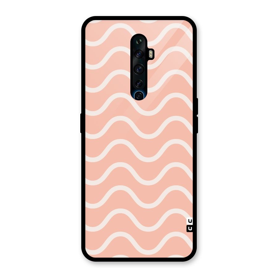 Pastel Peach Waves Glass Back Case for Oppo Reno2 F