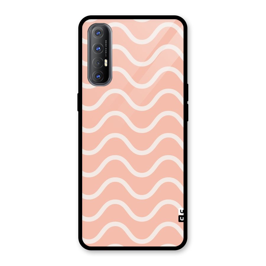 Pastel Peach Waves Glass Back Case for Oppo Reno3 Pro