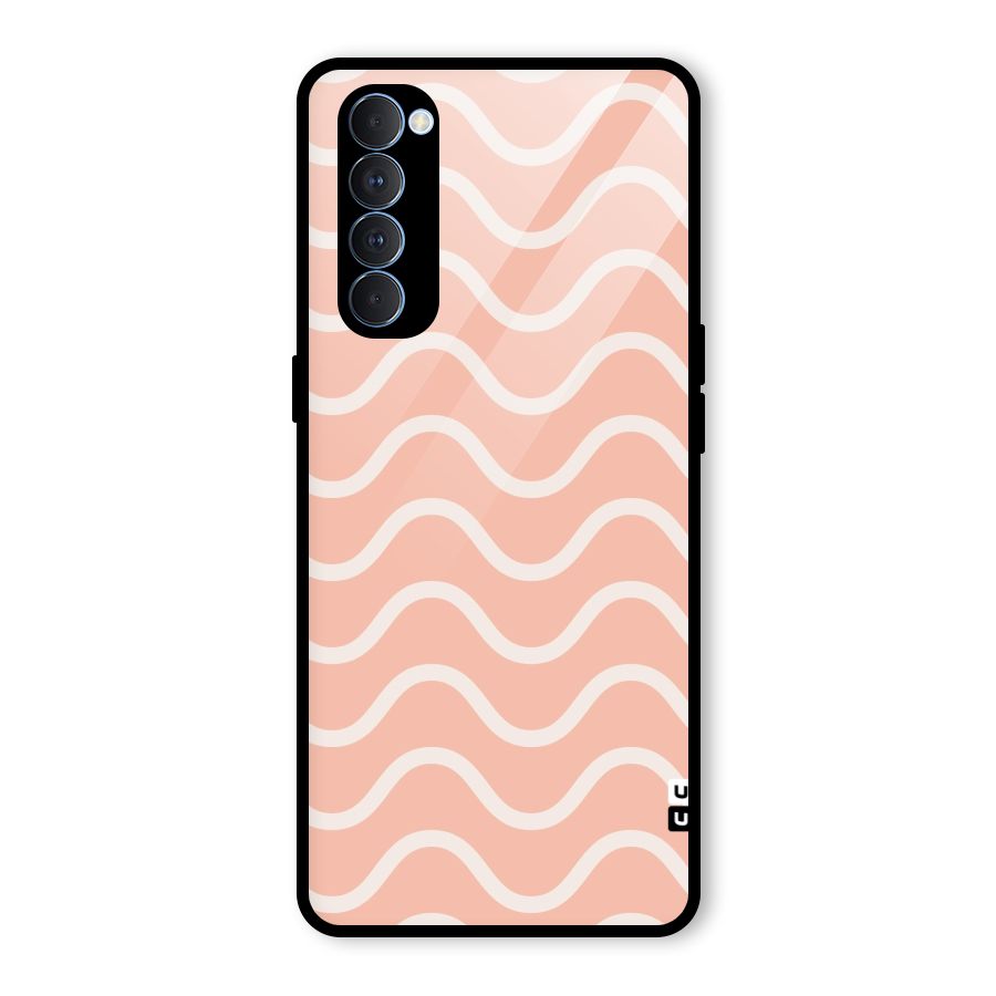 Pastel Peach Waves Glass Back Case for Oppo Reno4 Pro