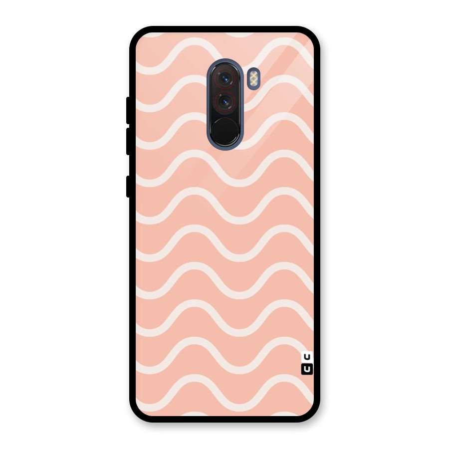 Pastel Peach Waves Glass Back Case for Poco F1