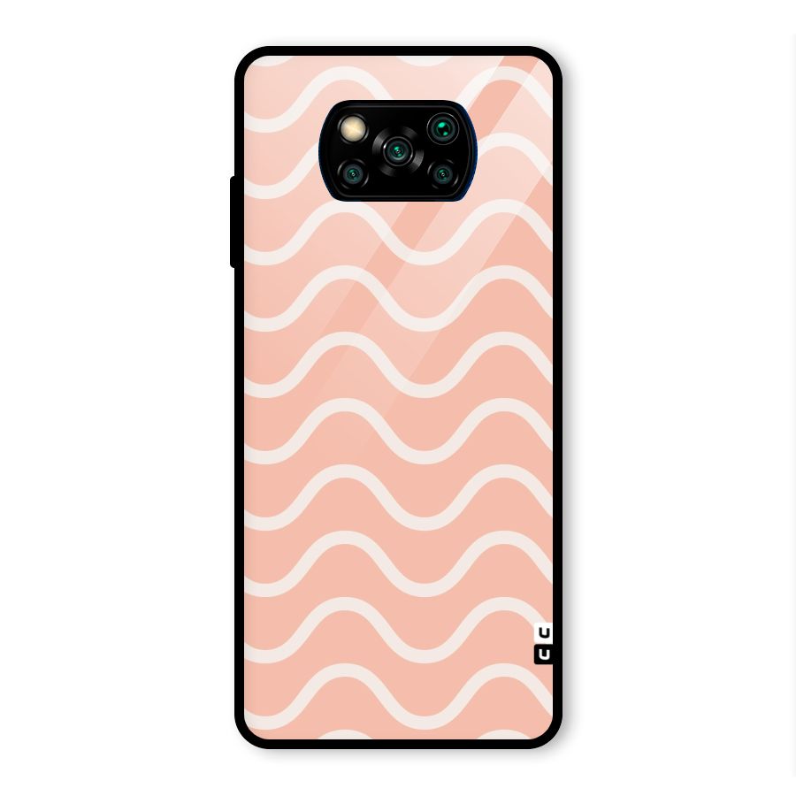 Pastel Peach Waves Glass Back Case for Poco X3 Pro