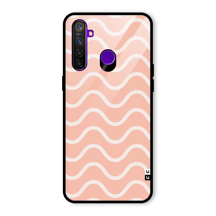 Pastel Peach Waves Glass Back Case for Realme 5 Pro