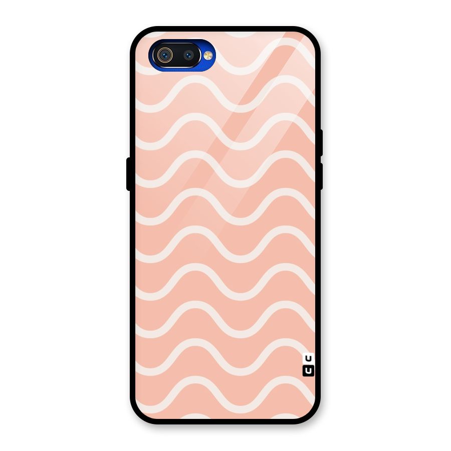Pastel Peach Waves Glass Back Case for Realme C2