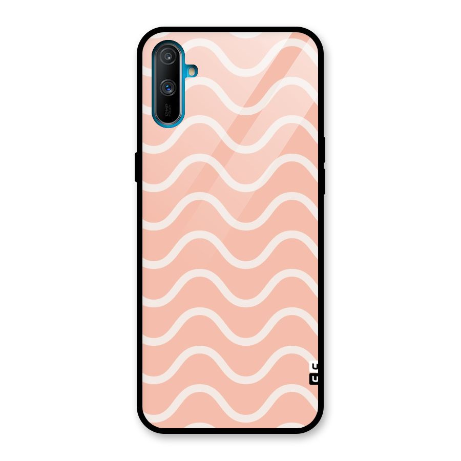 Pastel Peach Waves Glass Back Case for Realme C3