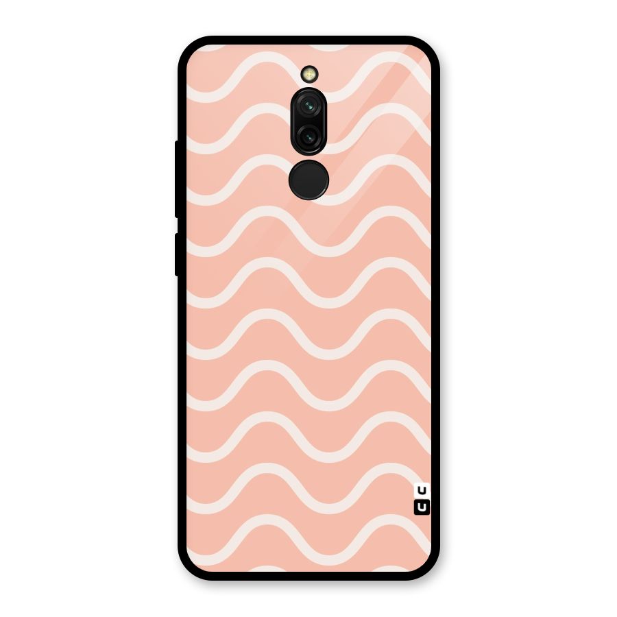 Pastel Peach Waves Glass Back Case for Redmi 8