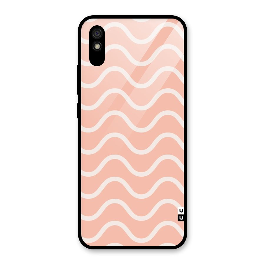 Pastel Peach Waves Glass Back Case for Redmi 9A
