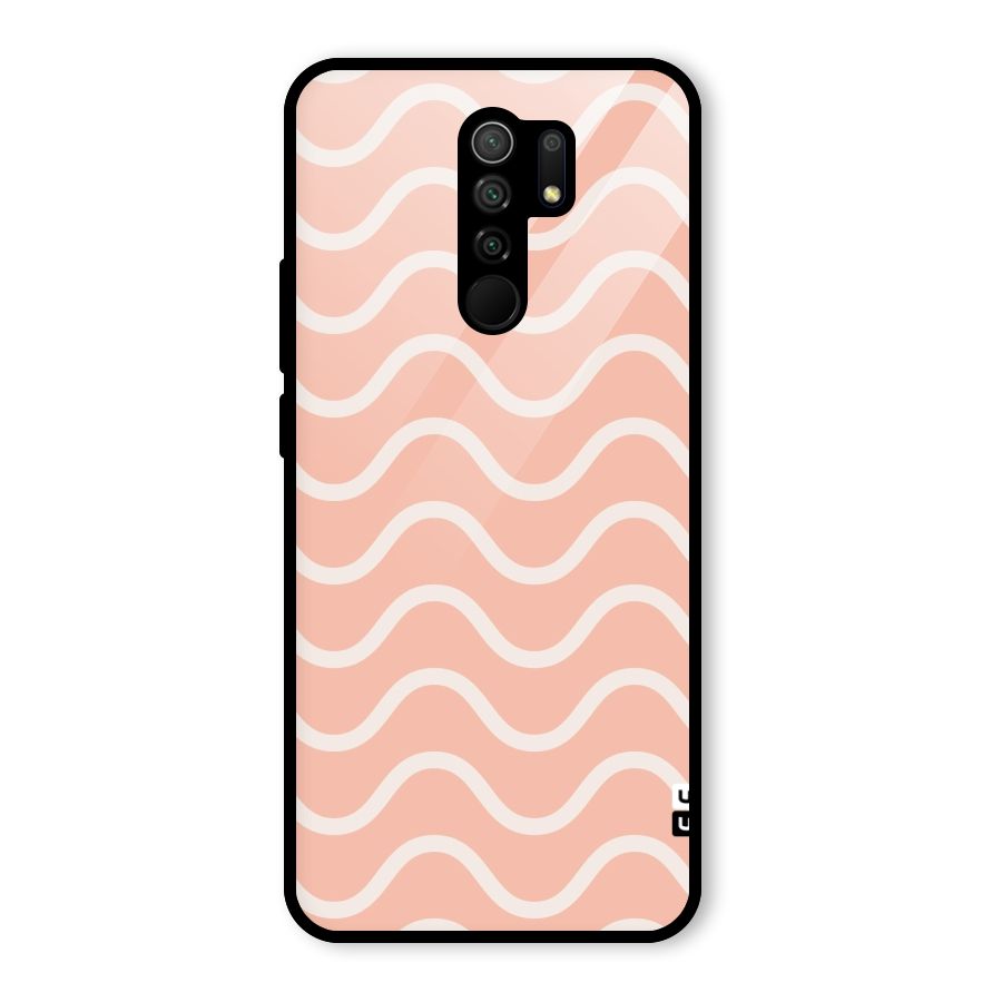 Pastel Peach Waves Glass Back Case for Redmi 9 Prime