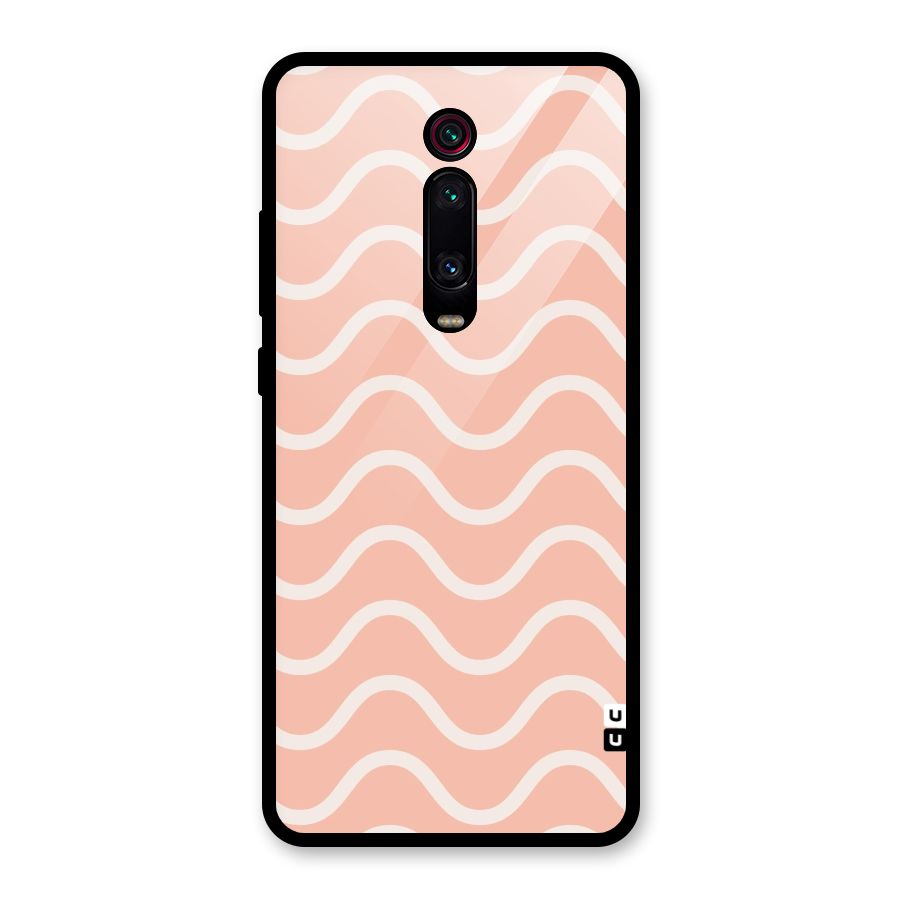 Pastel Peach Waves Glass Back Case for Redmi K20