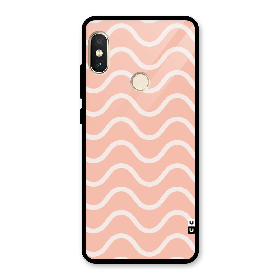 Pastel Peach Waves Glass Back Case for Redmi Note 5 Pro