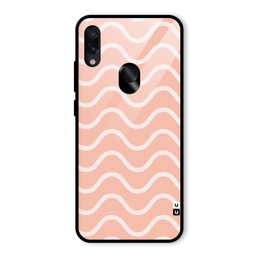 Pastel Peach Waves Glass Back Case for Redmi Note 7S
