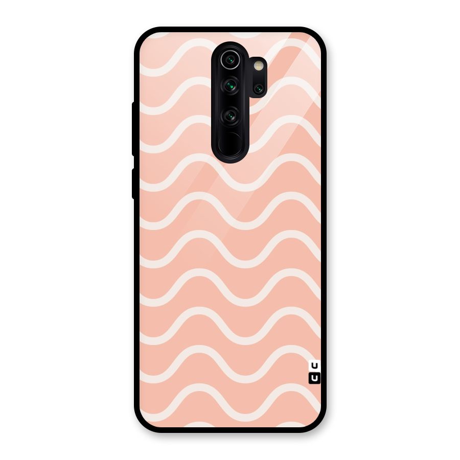 Pastel Peach Waves Glass Back Case for Redmi Note 8 Pro