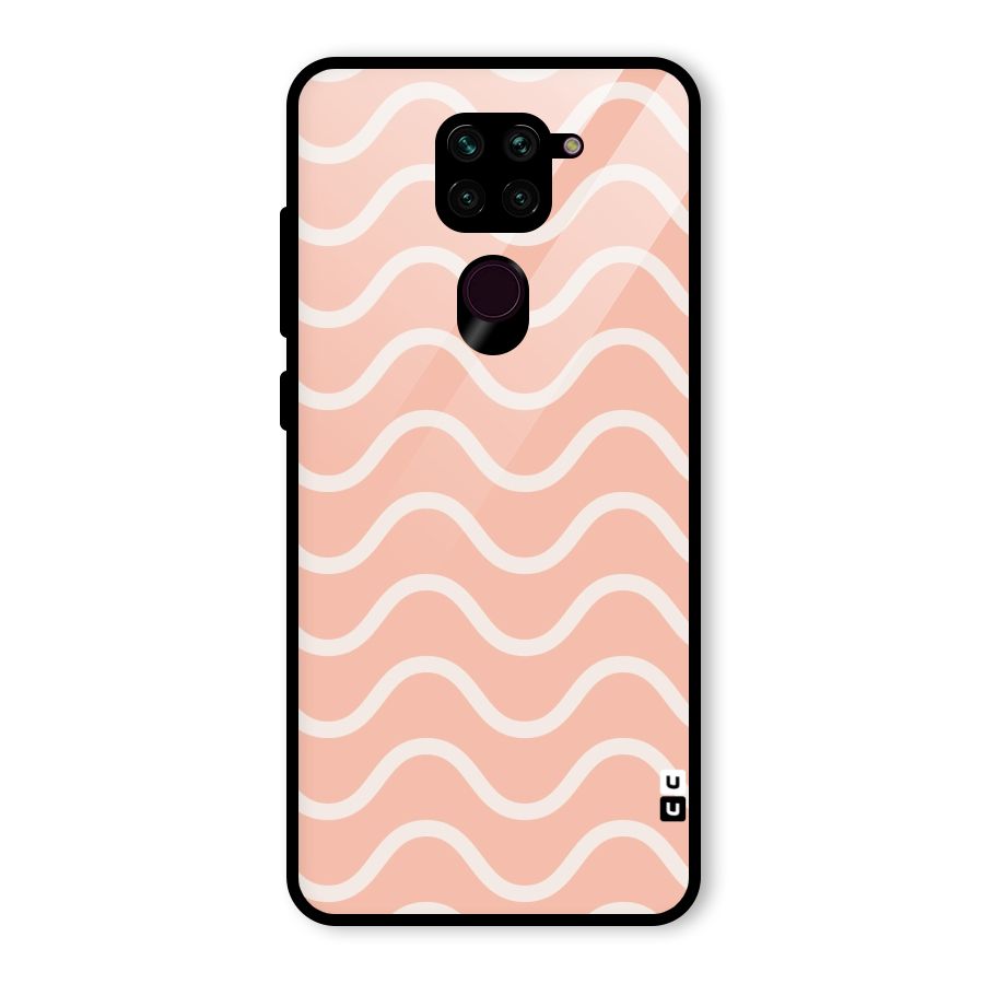 Pastel Peach Waves Glass Back Case for Redmi Note 9
