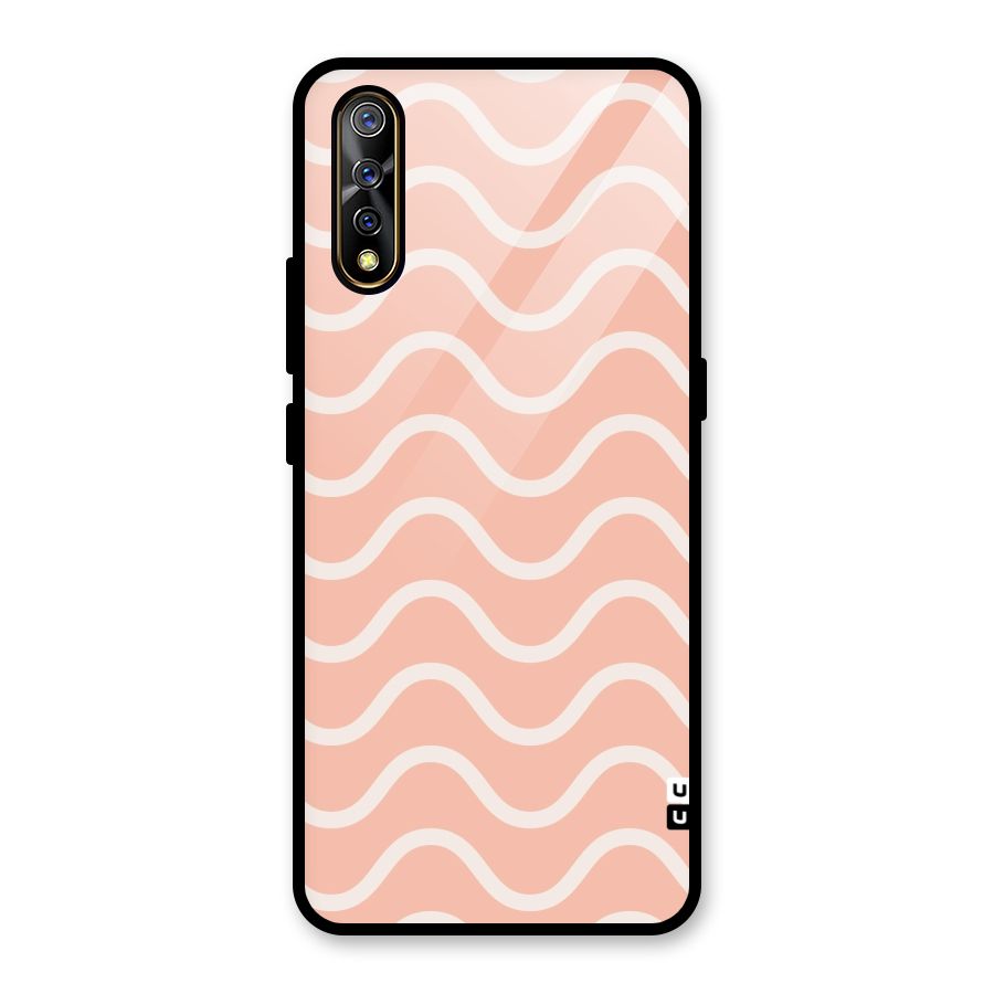 Pastel Peach Waves Glass Back Case for Vivo S1