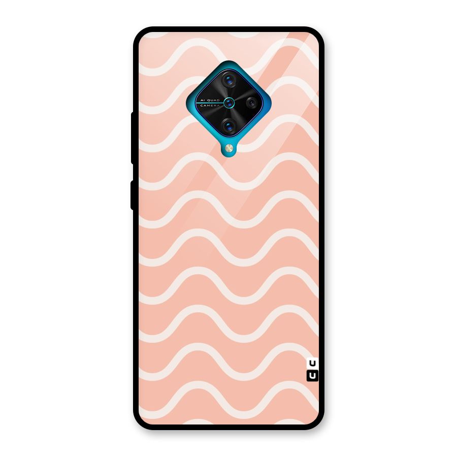 Pastel Peach Waves Glass Back Case for Vivo S1 Pro