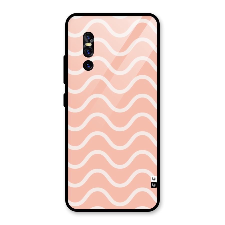 Pastel Peach Waves Glass Back Case for Vivo V15 Pro