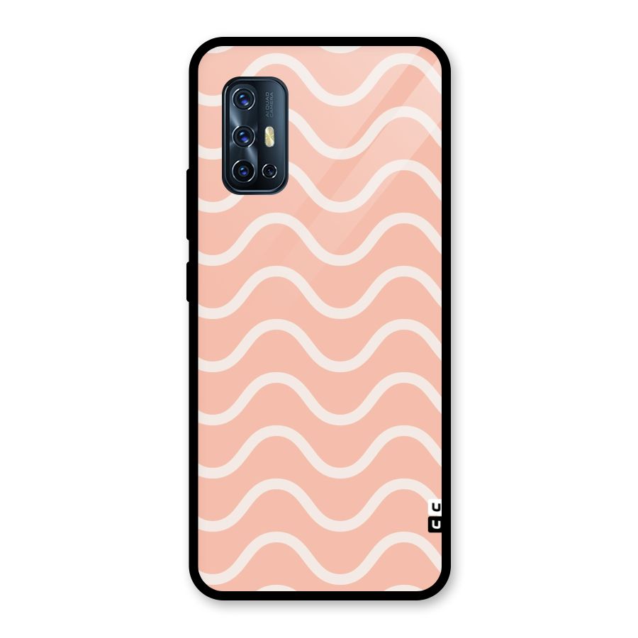 Pastel Peach Waves Glass Back Case for Vivo V17