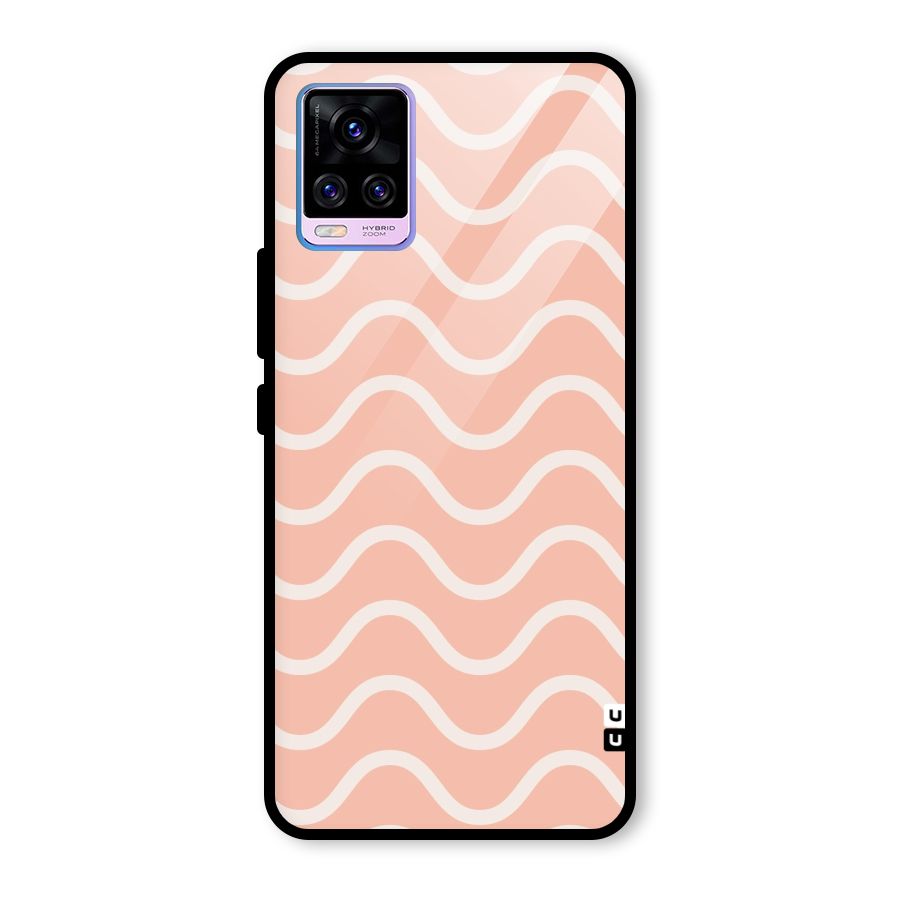 Pastel Peach Waves Glass Back Case for Vivo V20 Pro