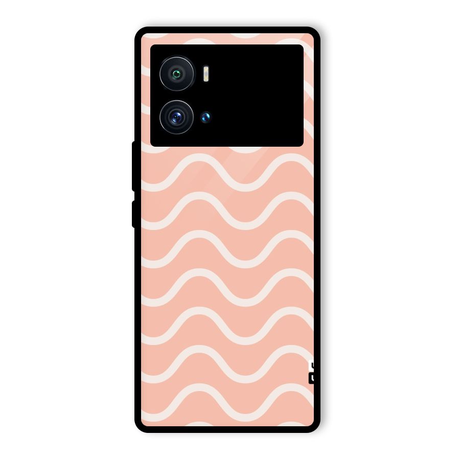 Pastel Peach Waves Glass Back Case for Vivo iQOO 9 Pro
