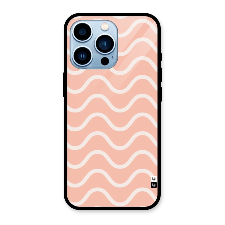 Pastel Peach Waves Glass Back Case for iPhone 13 Pro