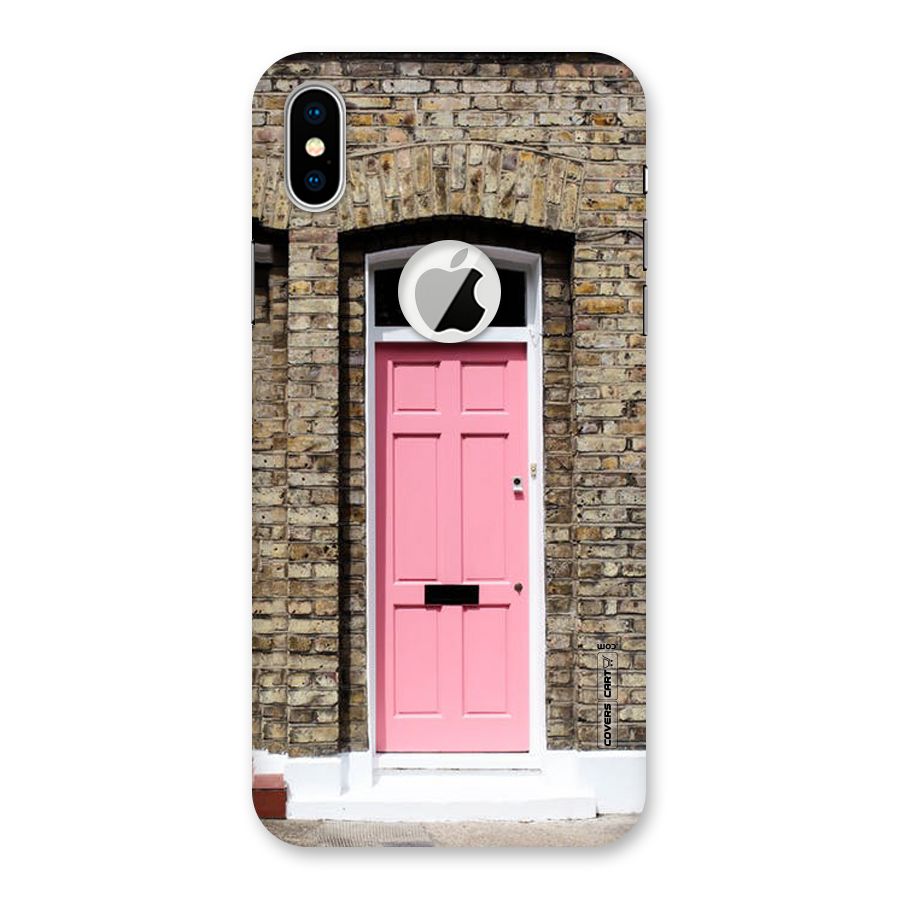 Pastel Pink Door Back Case for iPhone XS Logo Cut