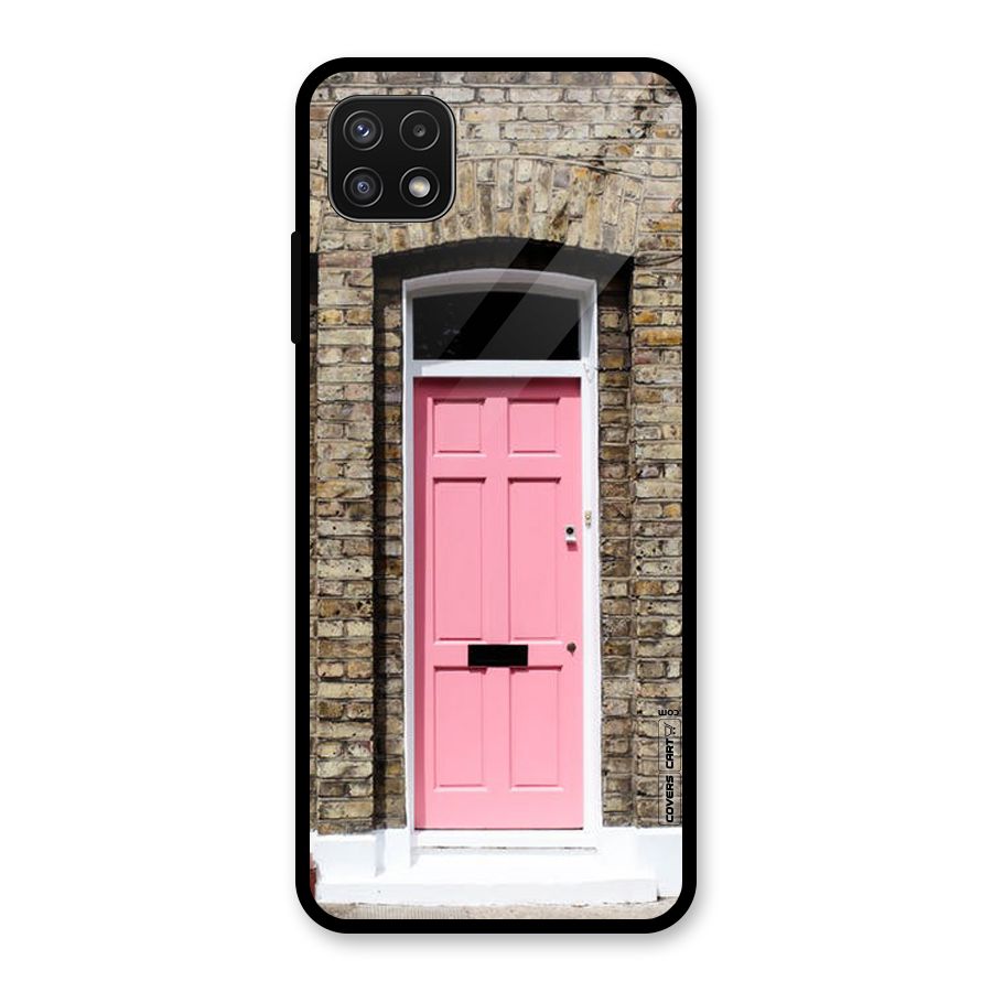 Pastel Pink Door Glass Back Case for Galaxy A22 5G