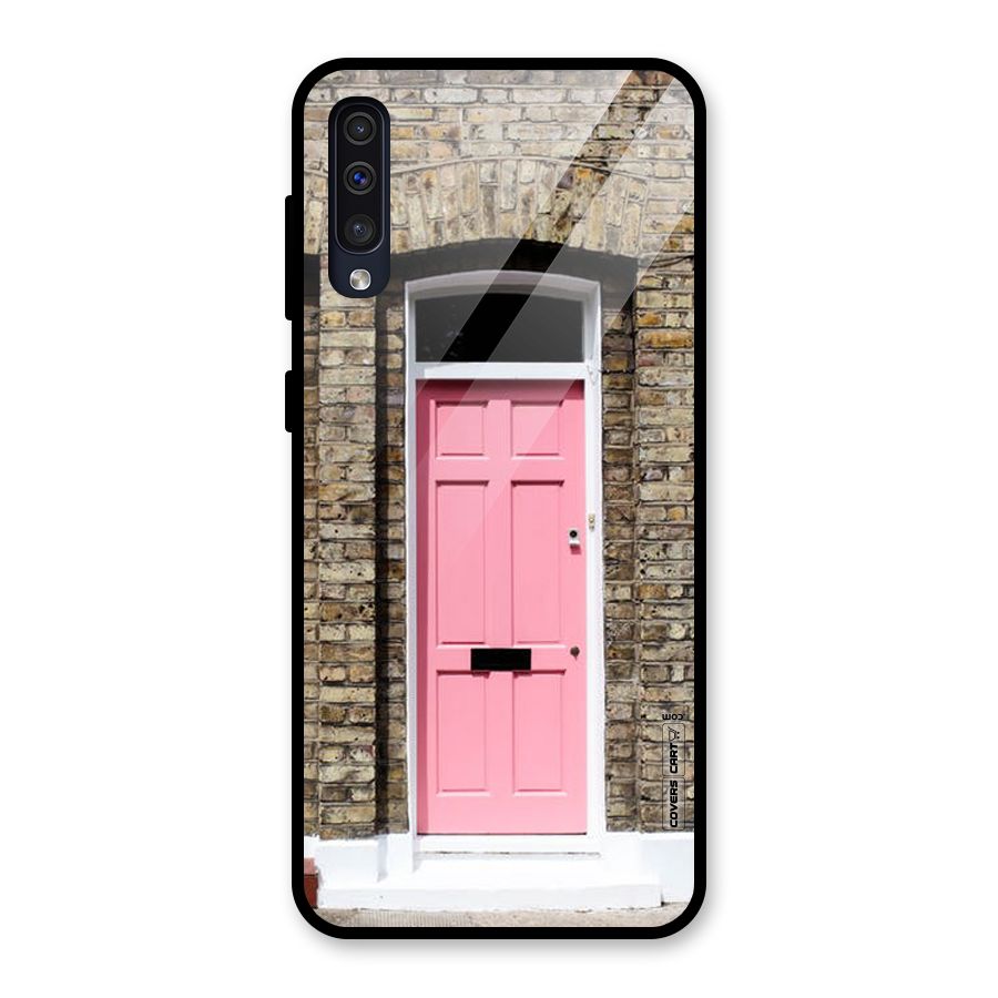 Pastel Pink Door Glass Back Case for Galaxy A50s