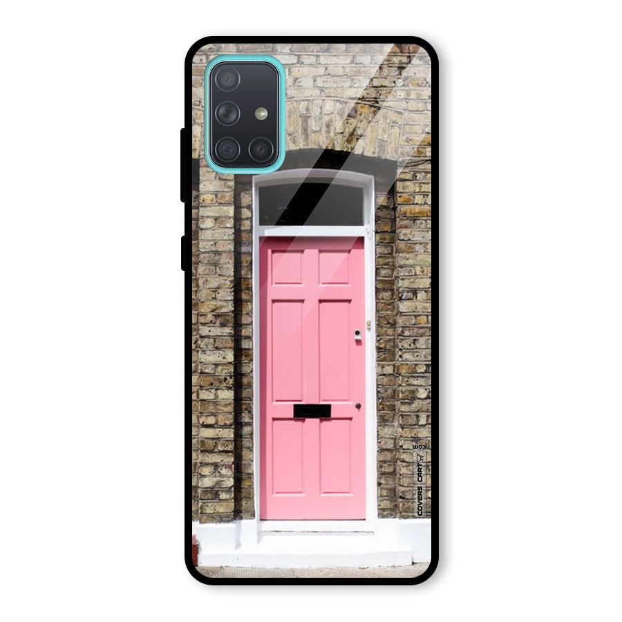 Pastel Pink Door Glass Back Case for Galaxy A71