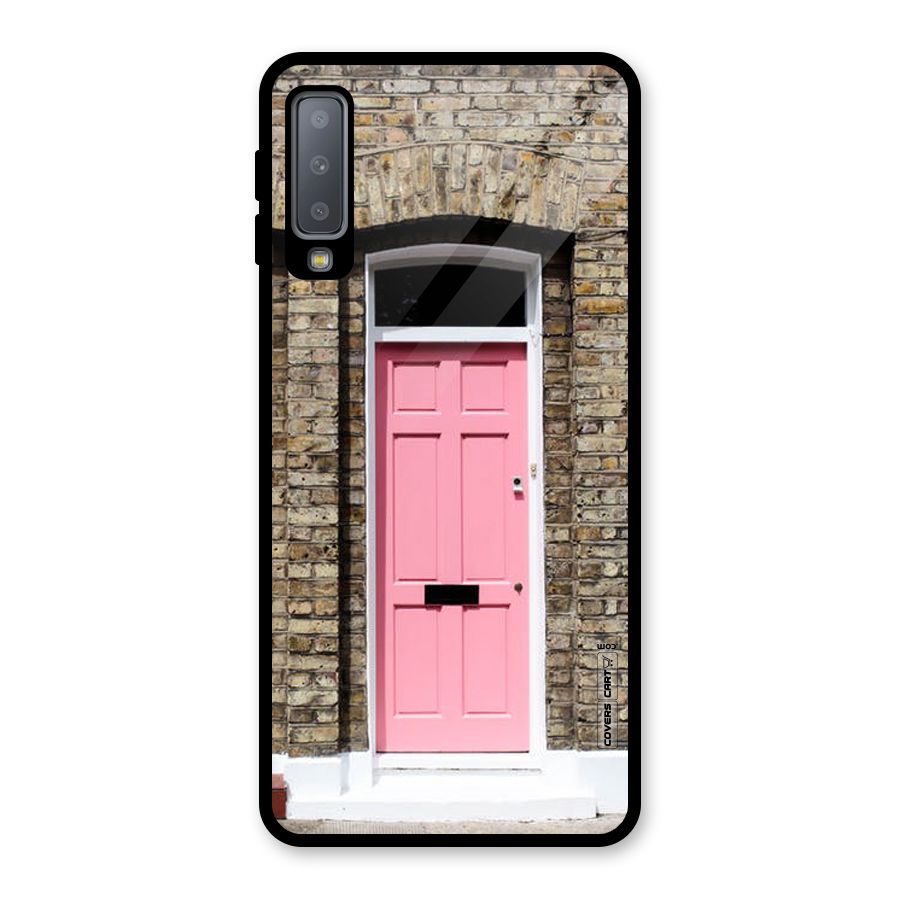 Pastel Pink Door Glass Back Case for Galaxy A7 (2018)