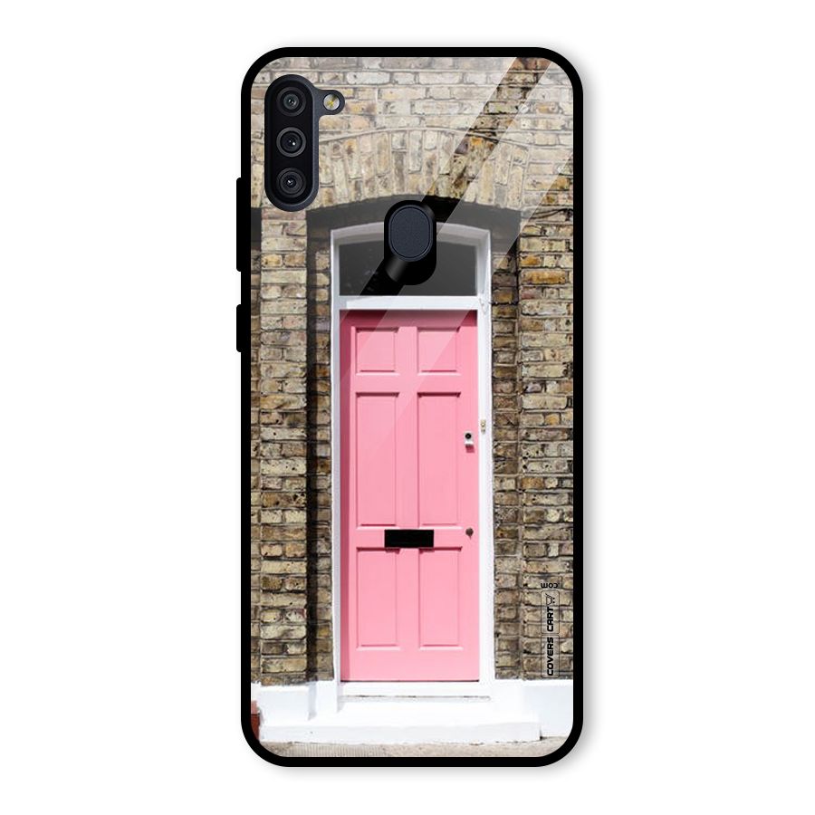 Pastel Pink Door Glass Back Case for Galaxy M11