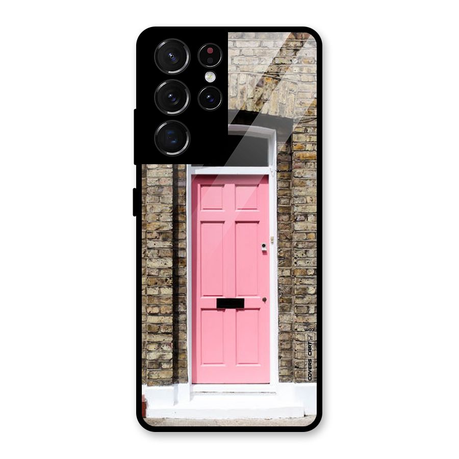 Pastel Pink Door Glass Back Case for Galaxy S21 Ultra 5G