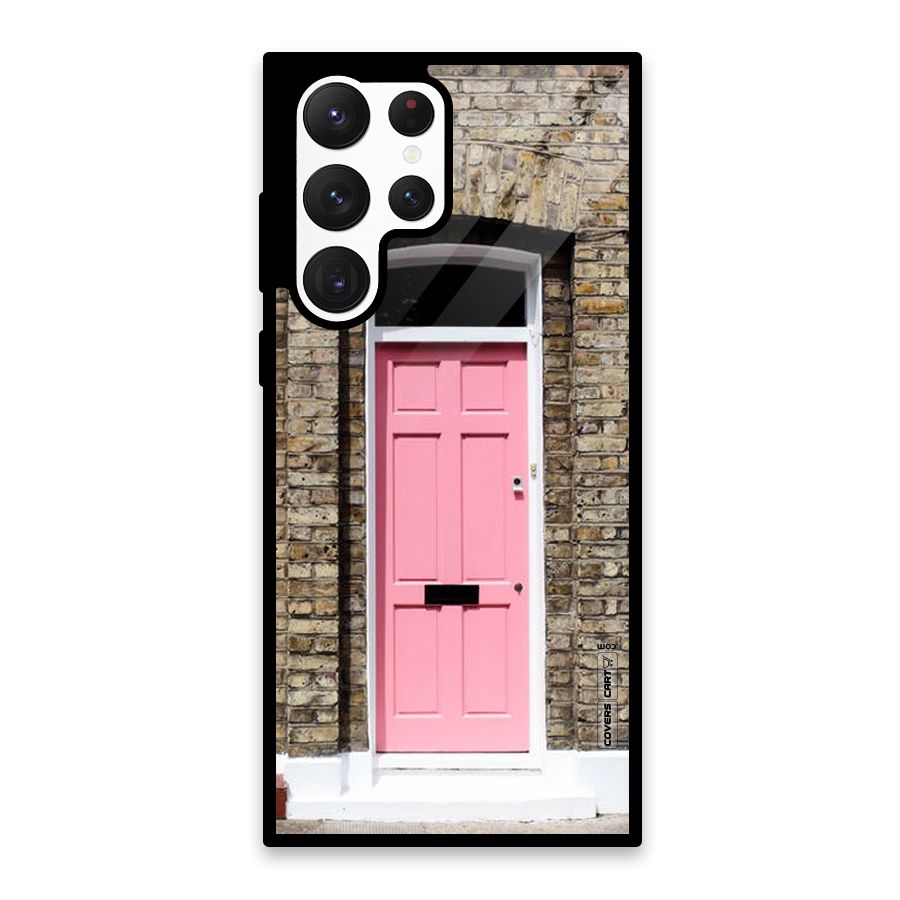 Pastel Pink Door Glass Back Case for Galaxy S22 Ultra 5G
