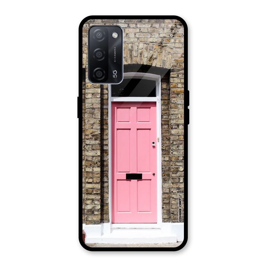 Pastel Pink Door Glass Back Case for Oppo A53s 5G