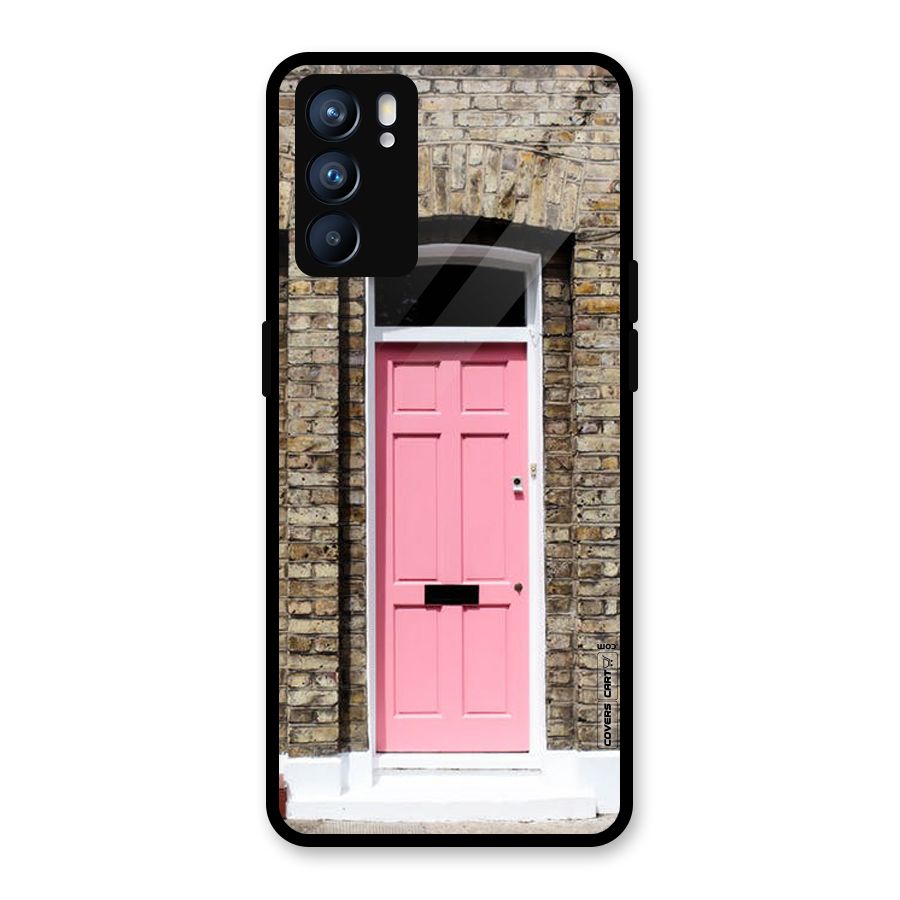 Pastel Pink Door Glass Back Case for Oppo Reno6 5G