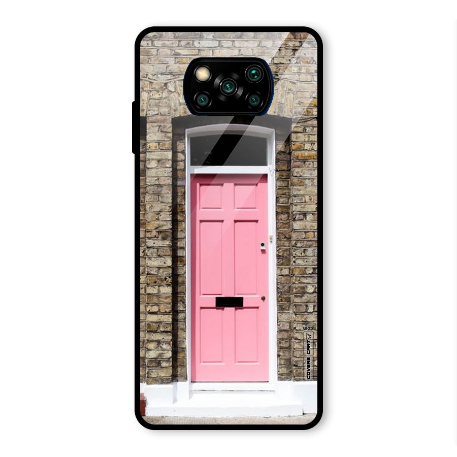 Pastel Pink Door Glass Back Case for Poco X3 Pro