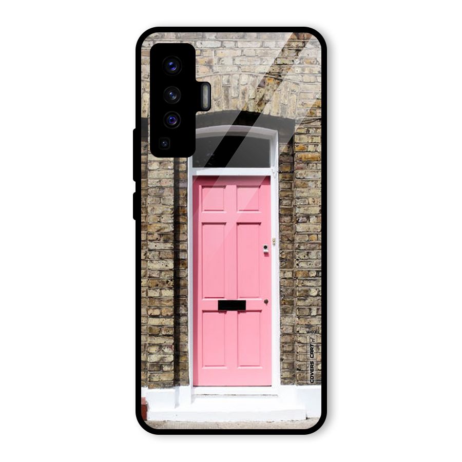 Pastel Pink Door Glass Back Case for Vivo X50