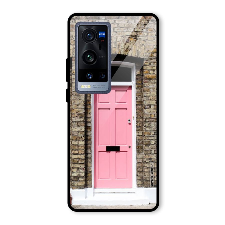 Pastel Pink Door Glass Back Case for Vivo X60 Pro Plus