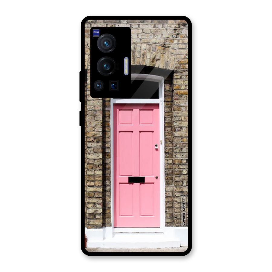 Pastel Pink Door Glass Back Case for Vivo X70 Pro