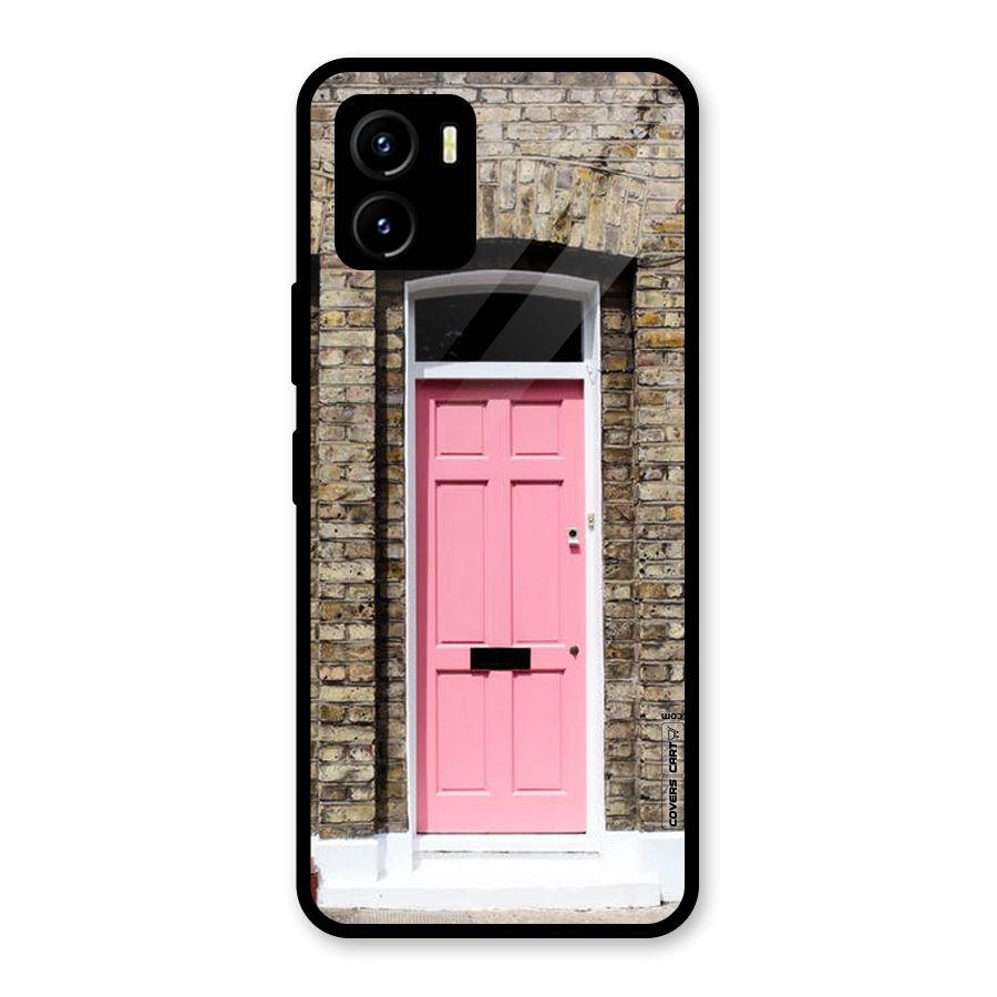 Pastel Pink Door Glass Back Case for Vivo Y15s