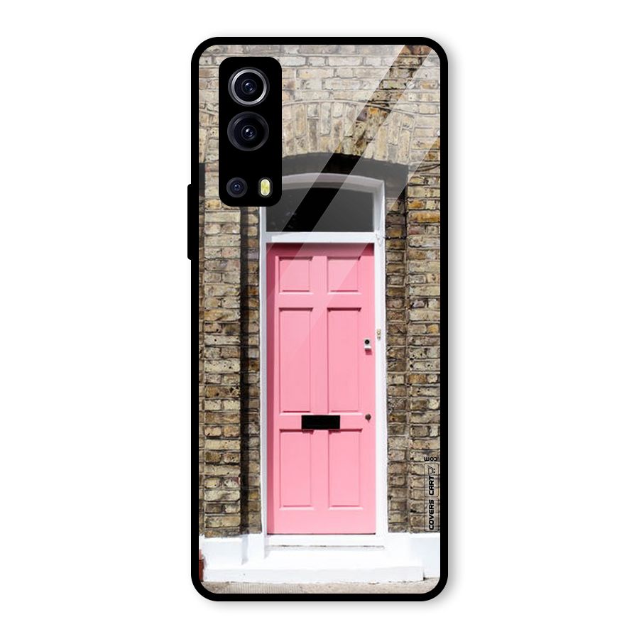 Pastel Pink Door Glass Back Case for Vivo iQOO Z3