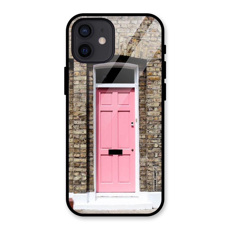 Pastel Pink Door Glass Back Case for iPhone 12
